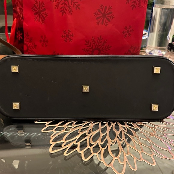 Louis Vuitton Alma Long Tan and Navy Monogram Satchel - Picture 2 of 14